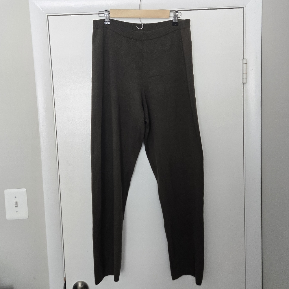 Chicos Silk Cotton Green Knit Pants Size 1
